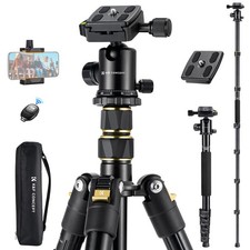 Camera Tripod 72" Aluminum Tripod for Camera, Lightweight and Foldable Travel...