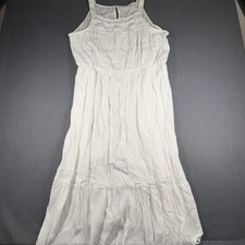 Maurices Dress Womens XXL White Sleeveless Scoop Neck Maxi Boho Sundress Lined