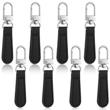8 PCS Zipper Pull for Small Holes Zippers Leather Handle Detachable Zipper Ta...
