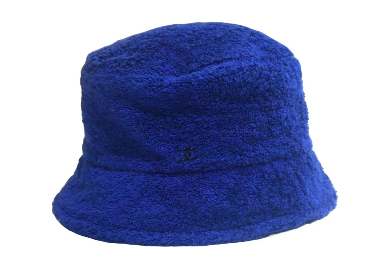 CHANEL bucket hat here mark WS4847 pile fabric size M blue 4c067600