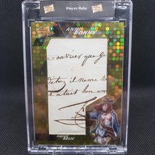 Anne Bonny Pieces Of The Past Handwriting Authentic Relic! Gold 1/1 - One Of One