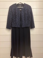 Jessica Howard 2 Piece Sleeveless Dress and Short Jacket Navy Size 10