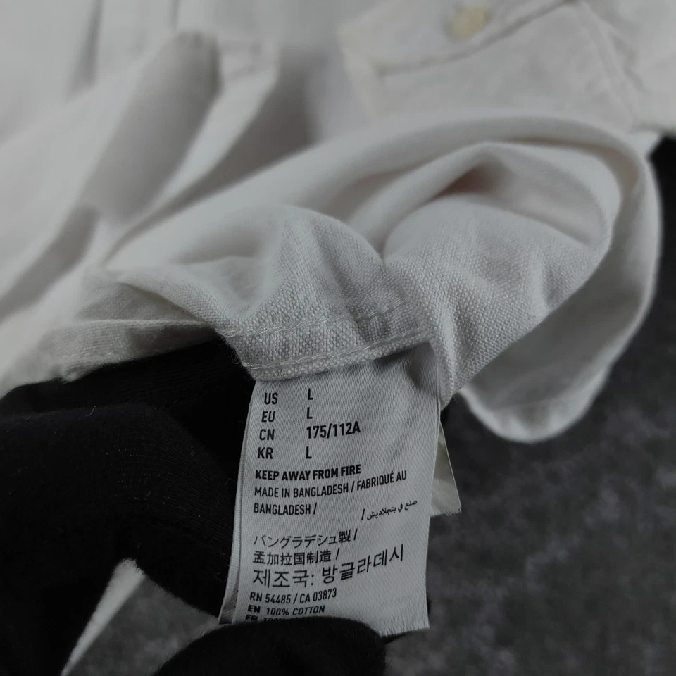 American Eagle Shirt Mens Large White Oxford Cotton Seriously Soft Smart Career - Image 4 of 4