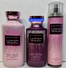 Bath & Body Works A Thousand Wishes Body Wash Lotion Fragrance Mist Gift Set