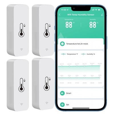 Tuya Wireless Battery Powered Humidity and Temperature , Data Storage Export,...