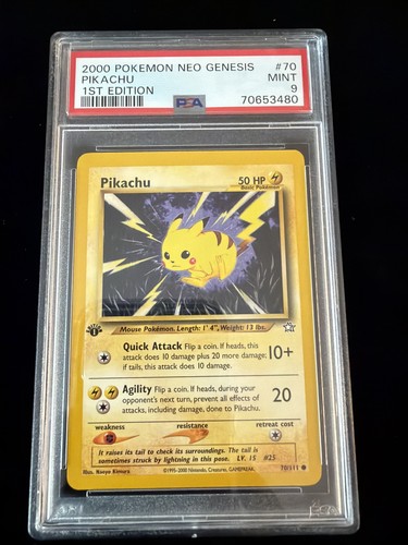 Pikachu (1st Edition) graded PSA 9 for sale on eBay
