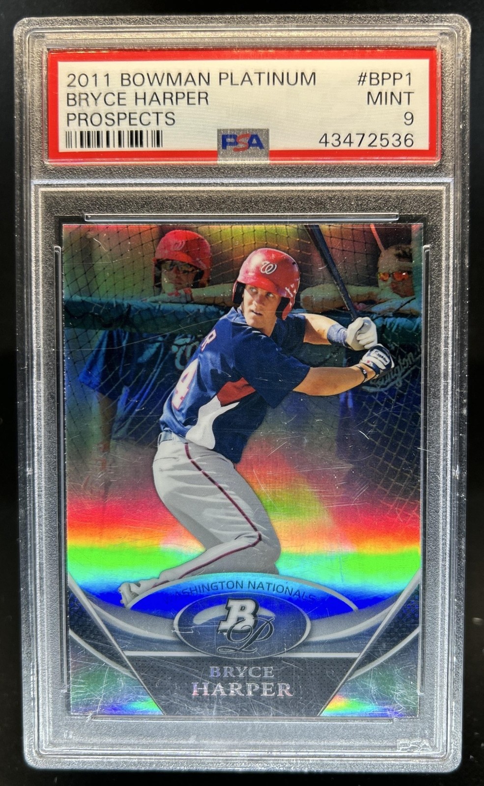 2011 Bowman Platinum Bryce Harper Prospects #BPP1 Nationals PSA 9