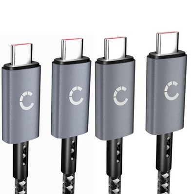 USB Kabel für Xiaomi Redmi Note 9 Pro Ladekabel 3A (PD 100W) grau/schwarz