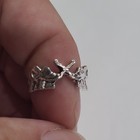 Silver Tone Stainless Steel Elephant Band Ring Size 5 Adjustable No Stones — photo 3