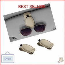 Triforde 2 Pack Magnetic Leather Sunglasses Holder For Car Car Visor Accessories