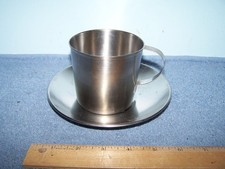 Ensemble tasse et soucoupe Vollrath en acier inoxydable camping randonnée