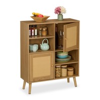 Sideboard Kommode Wohnzimmerschrank Beistellschrank SchräNkchen Rattan 2 TüRen