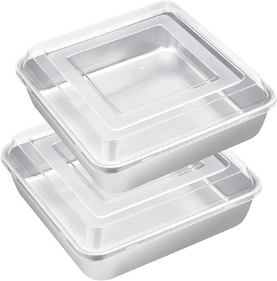 E-Far 8 X 8-Inch Baking Pan with Lid, Square Cake Brownie Baking Pans Stainless
