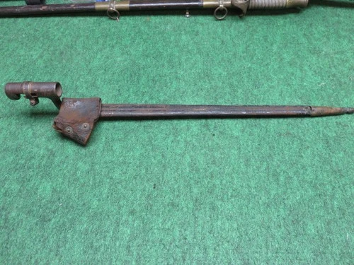 Original Civil War US Musket Model 1855 Bayonet Socket 7 Rivet Scabbard