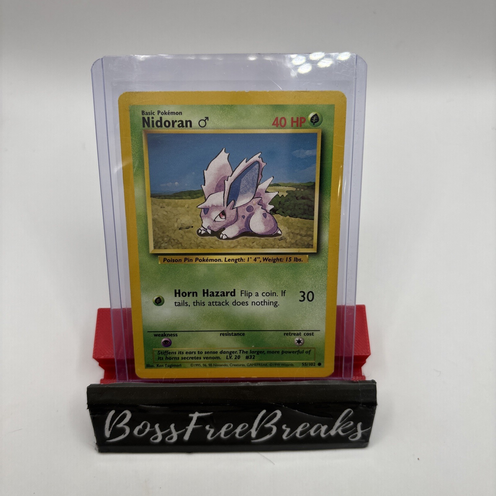 Nidoran 55/102 Base Set 1st edition Shadowless 1999 WOTC Pokémon TCG VLP/NM