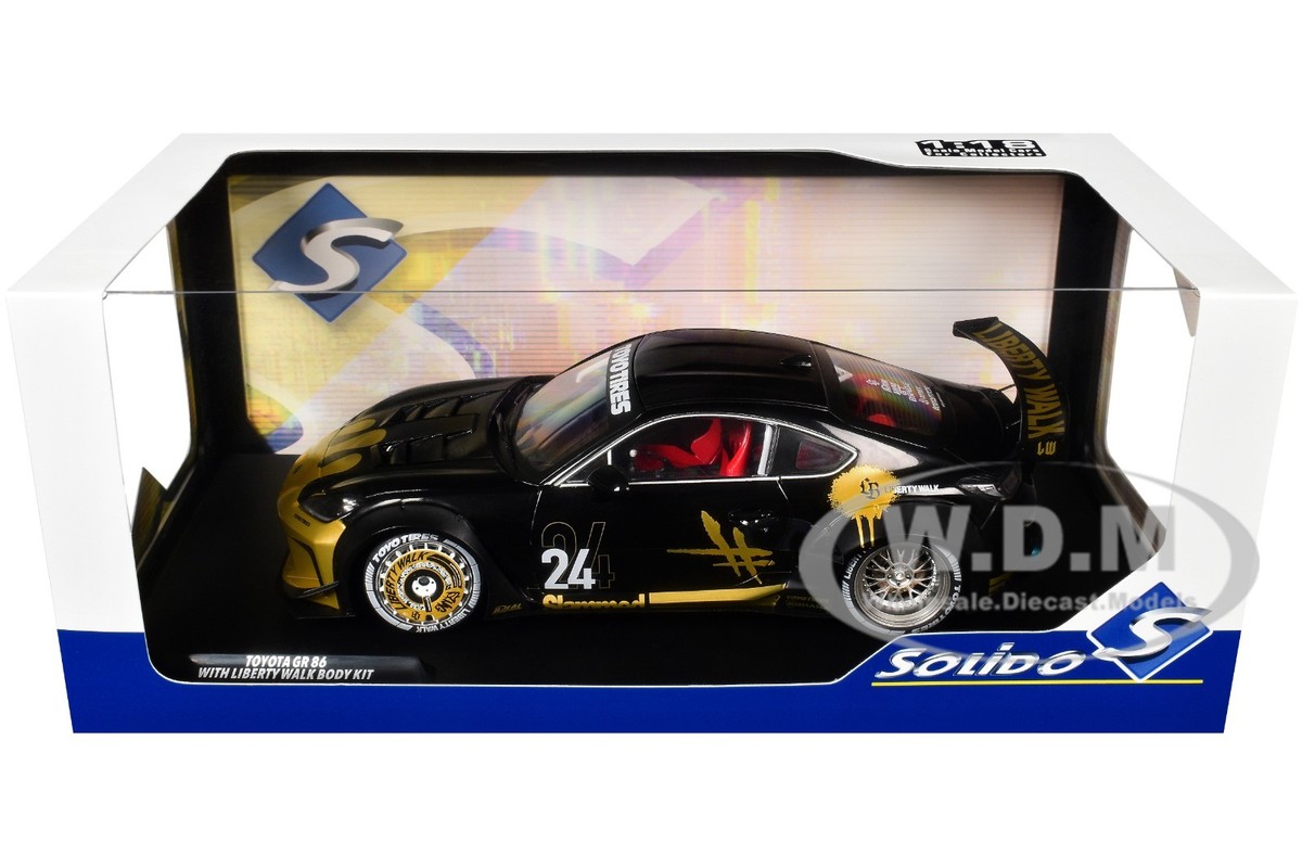 2024 TOYOTA GR86 LBWK BODY KIT RHD #24 BLACK 1/18 DIECAST BY