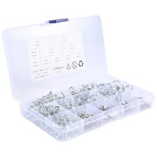 150Pcs/Set Stainless Steel Spring Clip Hose Clamp Fastener Line Hose1673