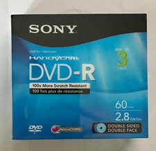 Sony Handycam Mini DVD-R Sealed 3 Pack 60min 2.8GB Double Sided Double Face Disc