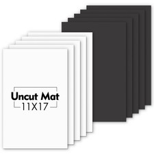 Mat Board Center, Pack of 10 11x17 Uncut Matte Boards, 11x17, White and Black