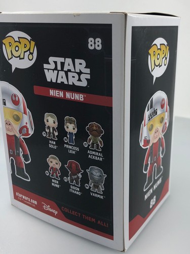 Funko POP! Star Wars The Force Awakens Nien Nunb X-Wing Pilot #88 DAMAGED BOX - Picture 8 of 14