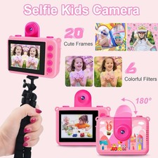 GKTZ Kids Waterproof Camera - Underwater Camera Birthday Gifts for Girls - PINK