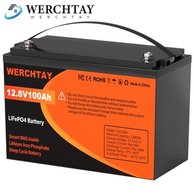 12V 100Ah LiFePO4 Battery Lithium 15000+ Cycles BMS for RV Solar Marine Off Grid