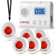 Caregiver Pager for Elderly Adults Nurse 6 Call Buttons for Elderly at Home S...