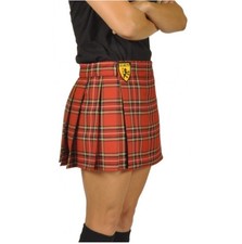 Sport Kilt Red Stewart Tartan Micro Mini Kilt Women  s Medium Made In USA