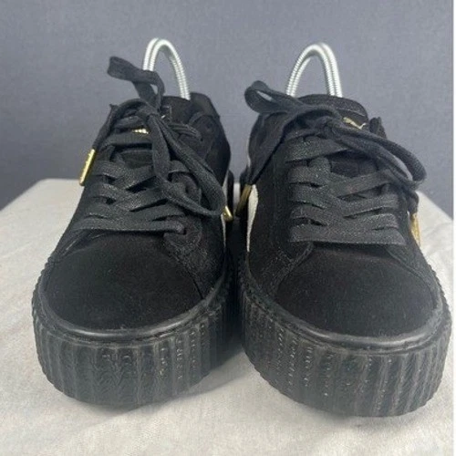 Puma Fenty by Rihanna Black Suede Creepers Platform Sneakers Shoes - Image 3 of 4