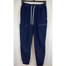 Fabletics Navy Blue Scrub Joggers Womens Small GJ2253977-4810 Cargo Pockets