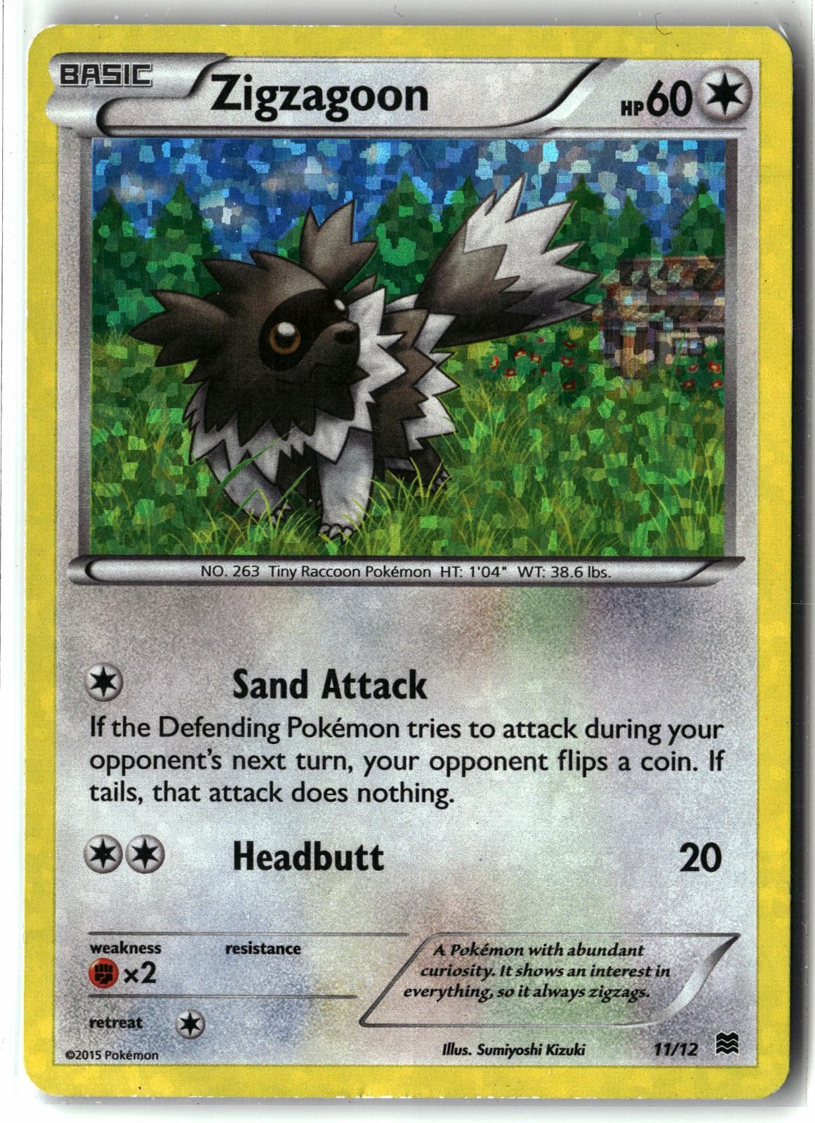 2015 Zigzagoon ⭐️ 011/012 Holo Promo McDonald's Promos 2015 Pokemon HP