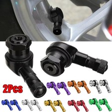 2pcs Tire Valve Stems 90 Degree CNC Blue Silver Purple Red Black for Motorcycle