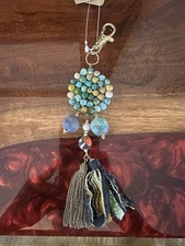 Honest Bead Tassle Clip Keychain Beaded Unique Boho NWT