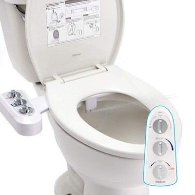 Hibbent Bidet Attachment for Toilet, Self Cleaning Dual Nozzle, Hot & Cold Wa...