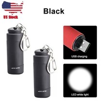 2X Mini USB Work Light LED Flashlight Torch Portable Pocket Keychain Light US
