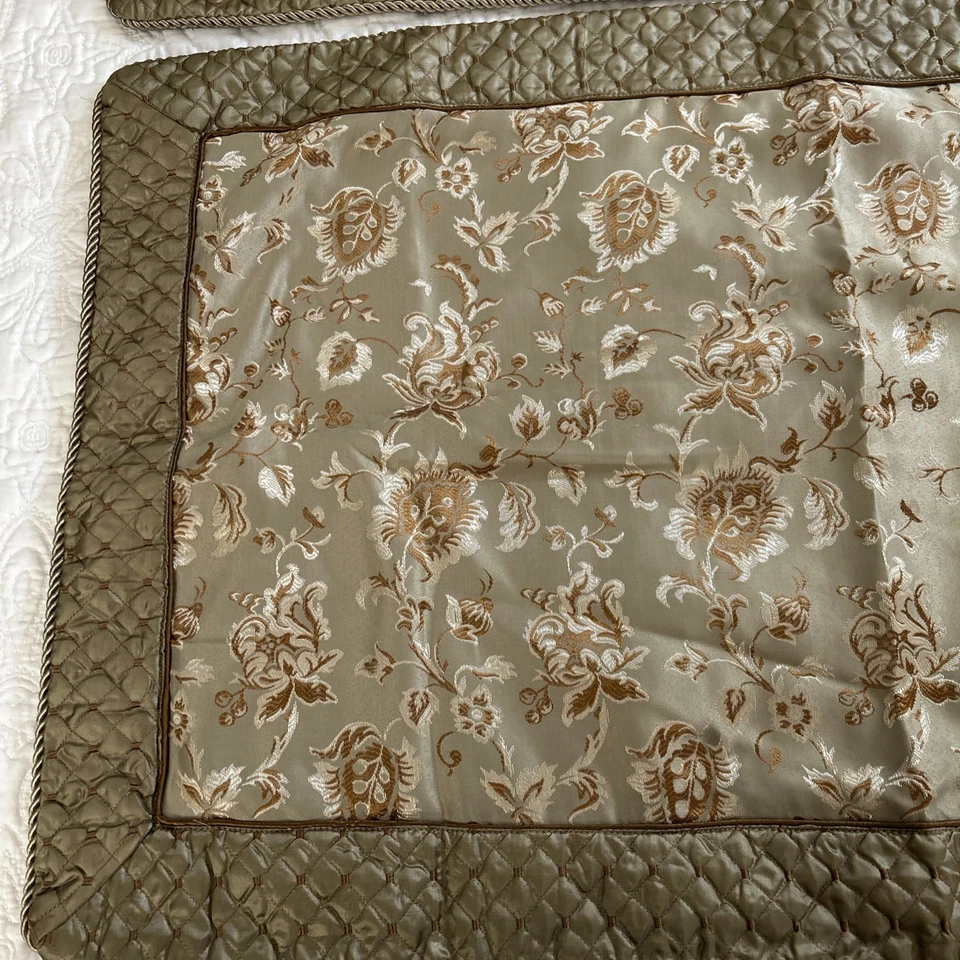 2 fundas de almohada vintage verde floral jacquard brocado king 20x36 (41x25”) MCM Foto 3 de 4
