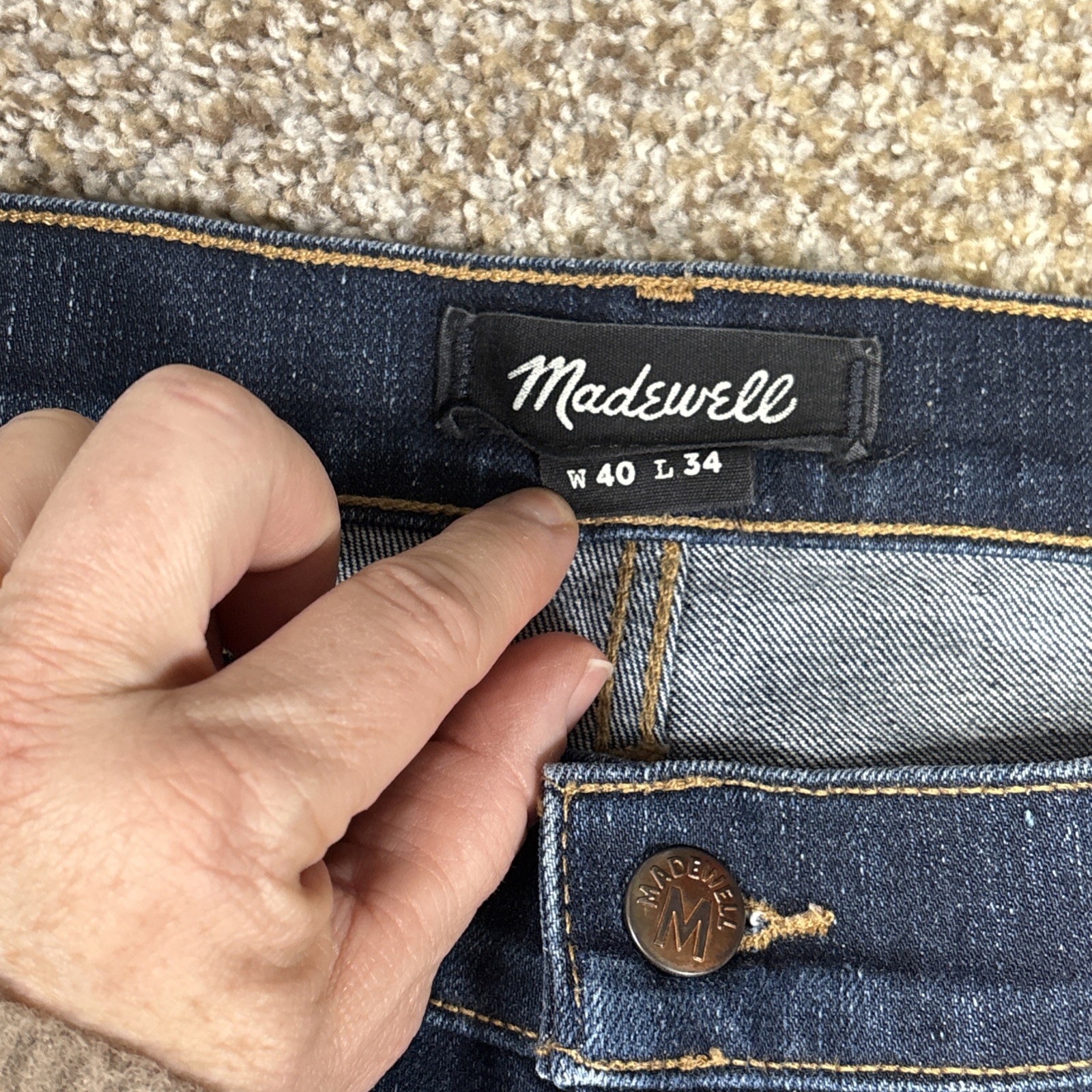 Madewell Jeans Blue Slim Fit Pants Casual Denim Mens Size 40x34 (40x32) - View 4