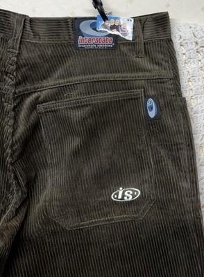 Vtg Interstate Baggy Wide Leg Pants 40 Fits 38x32 Olive Corduroy