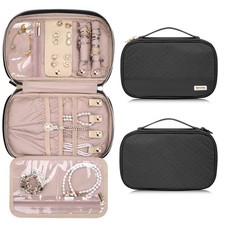 Jewelry Travel Case Organizer for Necklaces, Earrings, Rings, Bracelet, , Sof...