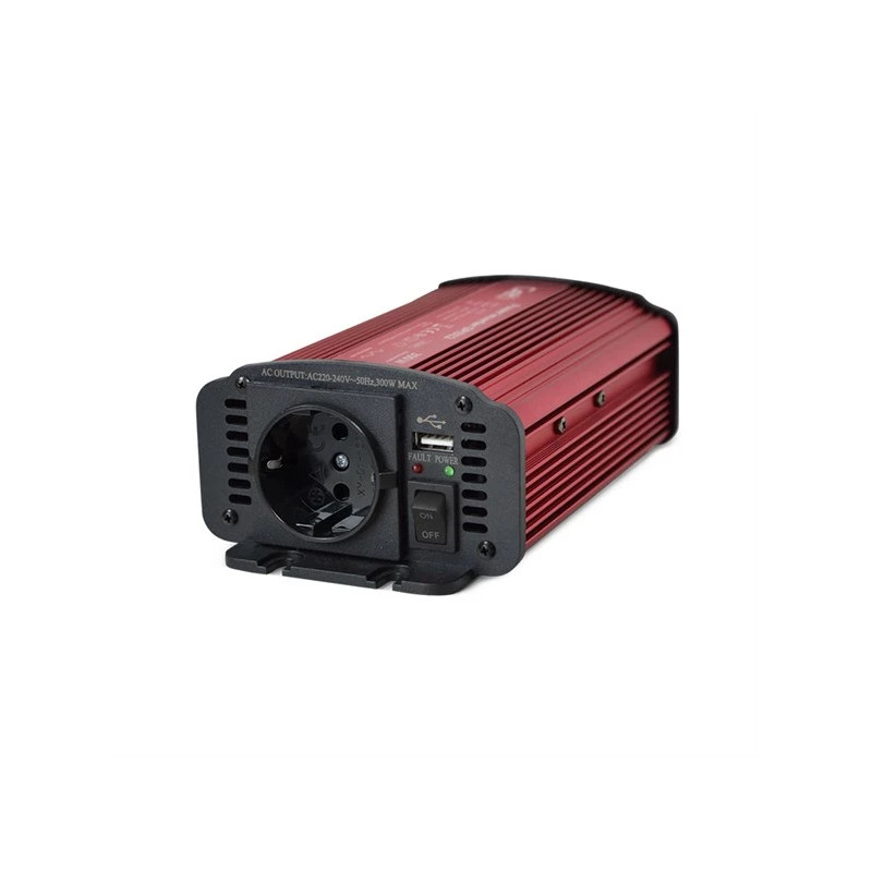 Inverter Geti GPI 312 300W 12V-230V USB Schuko - Design Compatto