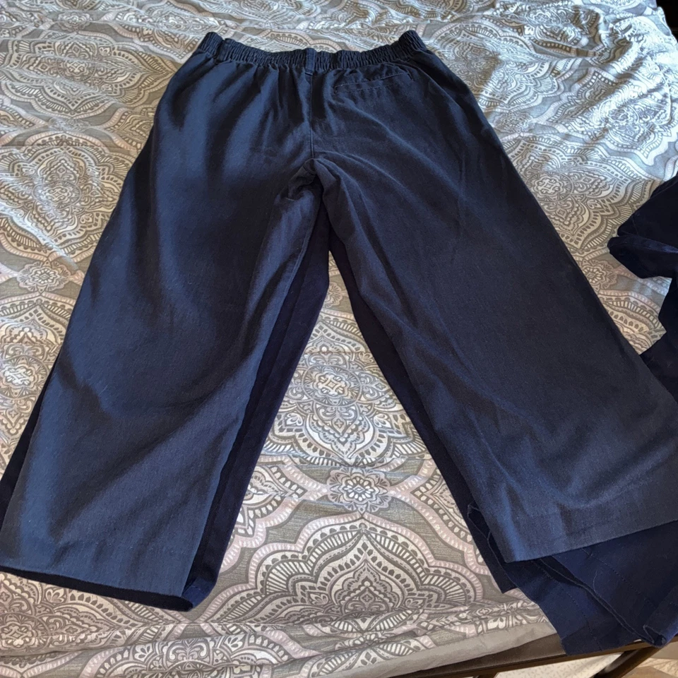 (3) Pantalón relajado cintura ajustable French Toast Boys azul marino talla 14 Husky Foto 2 de 4