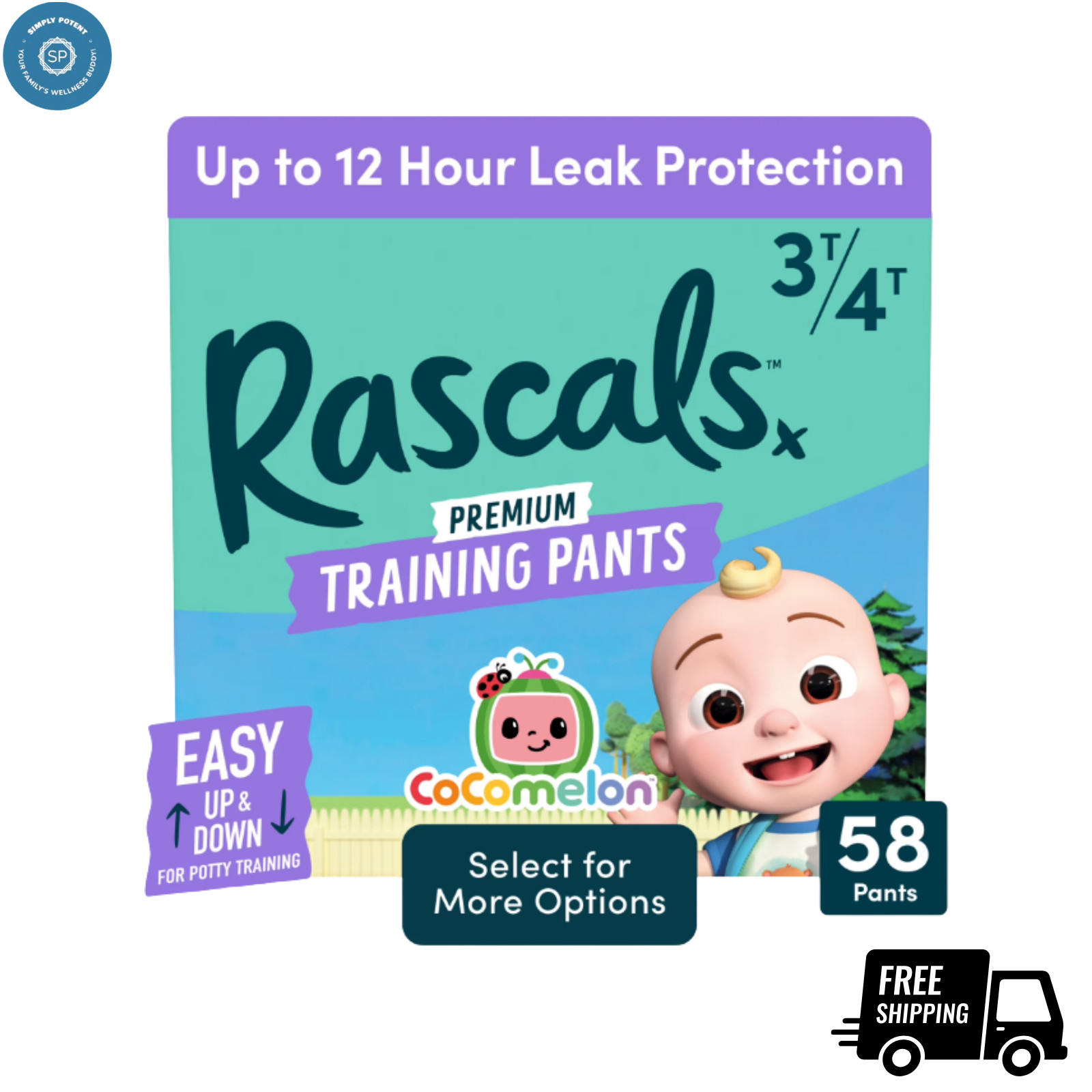 Fresh Rascals Premium CoComelon Absorbent Potty Training Pants 3T-4T, 58 Count