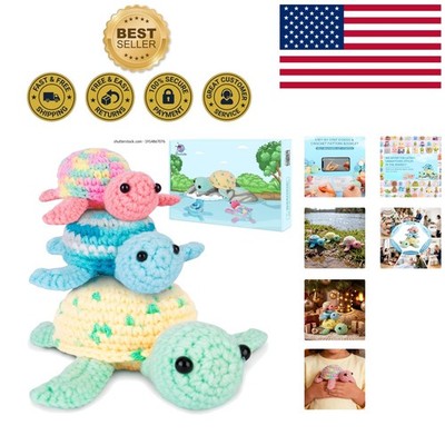 Fun & Relaxing Turtle Crochet Dish: Beginner's Kit with Video Support and Extras