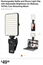  NEW, MSRP 49 Portable LED Selfie / Fill Photo Light, USB-C, 4800mAh battery