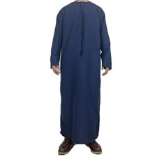 Men's Muslim Saudi Abaya Kaftan Dishdasha Thobe Jubba Robe Islamic Ramadan Dress