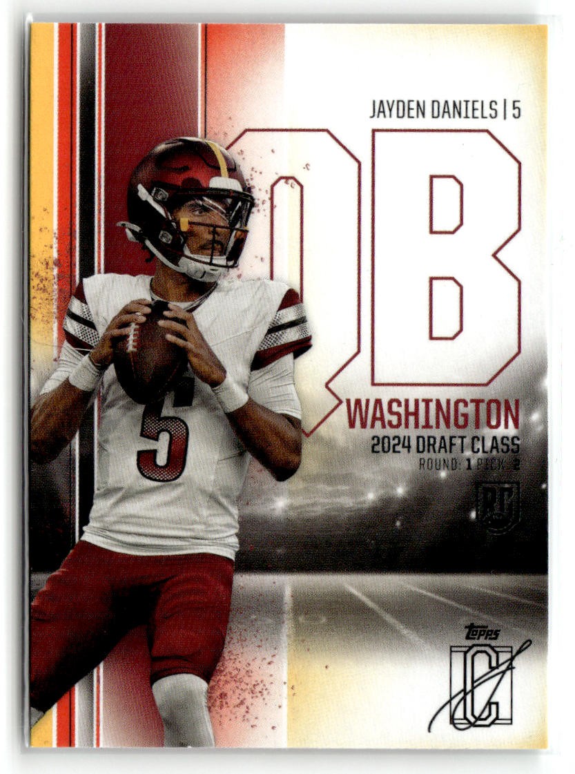 2024 Topps Signature Class #194 Jayden Daniels Red & Yellow