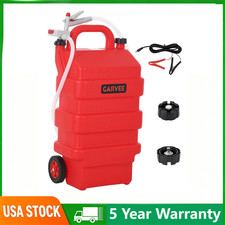 16 Gallon 60L Portable Fuel Caddy Tank w/12V/4AA Battery Powered Transfer Pump
