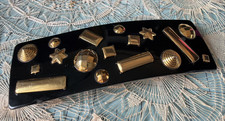 Vintage Framboisine Paris Hair Barrette Made in France Black Lucite Gold Charms