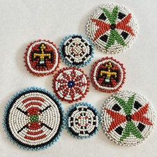 Native American Beaded Rosette Medallions