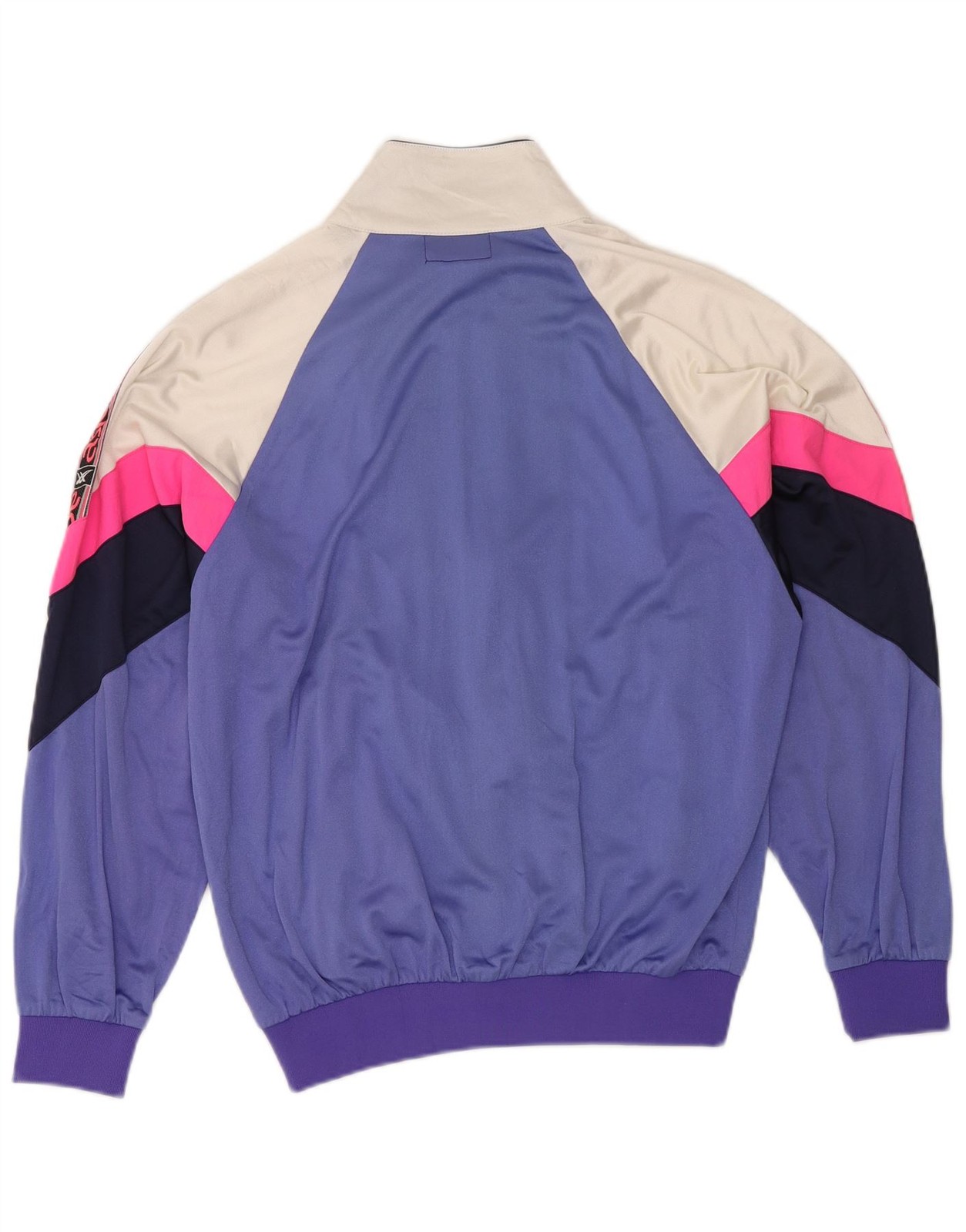 ASICS Womens Graphic Tracksuit Top Jacket UK 18 XL Purple Colourblock BI11 thumbnail 2